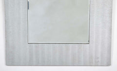 Lorenzo Burchiellaro (1933–2017)  Striae Aluminum Frame Mirror, c. 1970  Signed