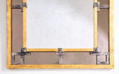 Silvered & Giltwood Geometric Design Mirror