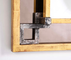Silvered & Giltwood Geometric Design Mirror
