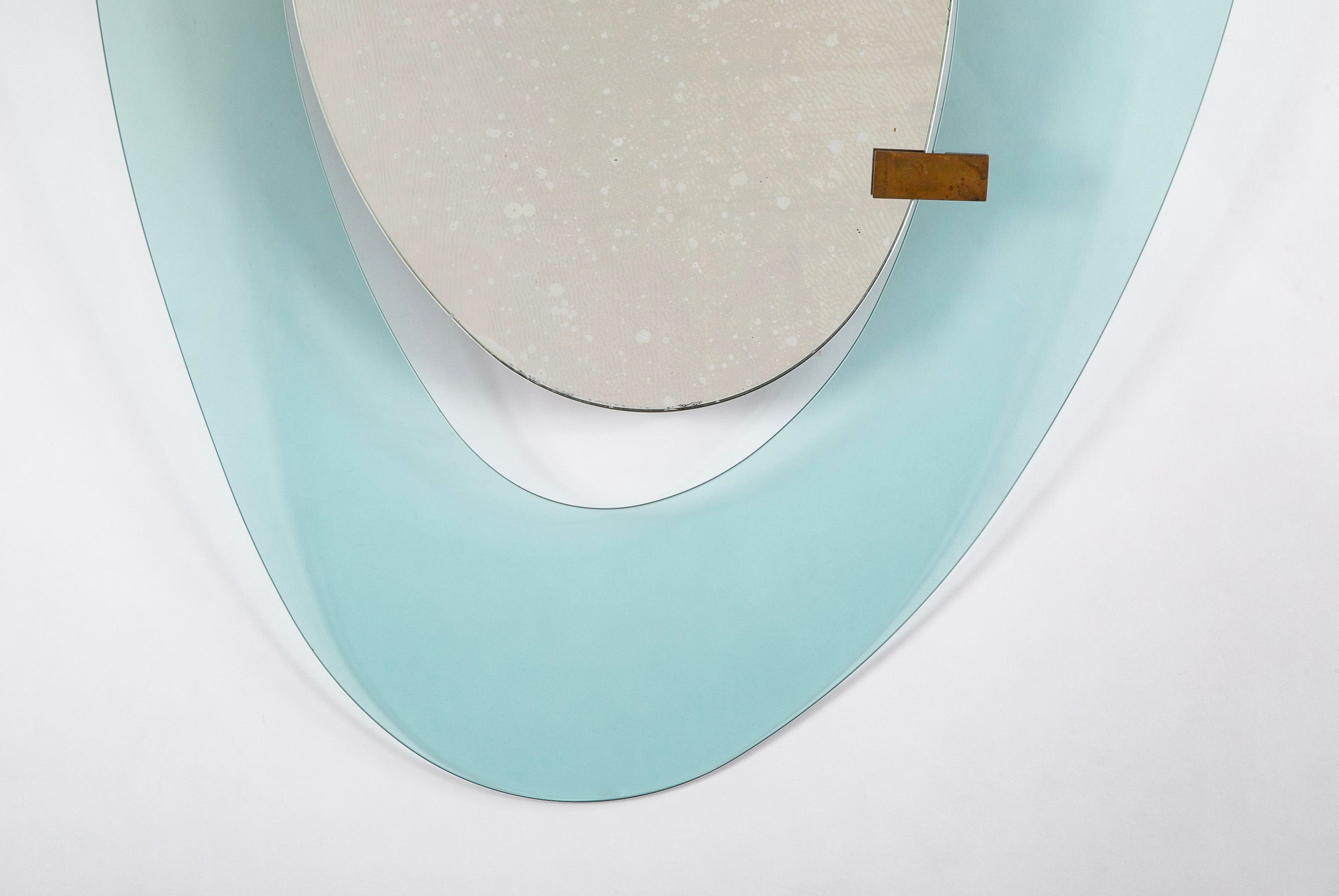 Max Ingrand Asymmetrical Blue Glass Mirror
