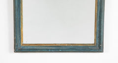 An Early 19th Century French Mirror with Blue Painted & Gilt Frame