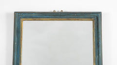 An Early 19th Century French Mirror with Blue Painted & Gilt Frame