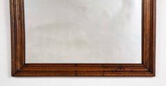 French 19th Century Mirror with Molded Walnut Burl Veneered Frame