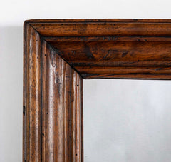 French 19th Century Mirror with Molded Walnut Burl Veneered Frame