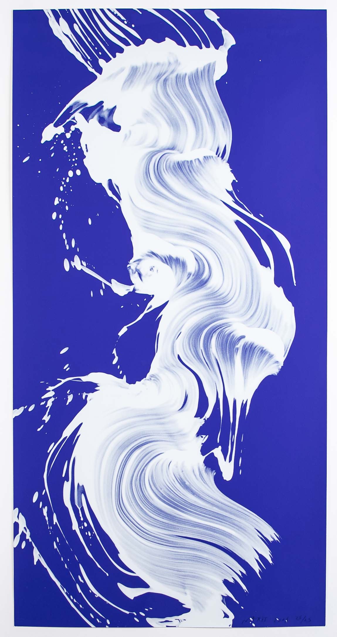 Jamie Nares Screenprint "Epigraph 3 in White & Blue"