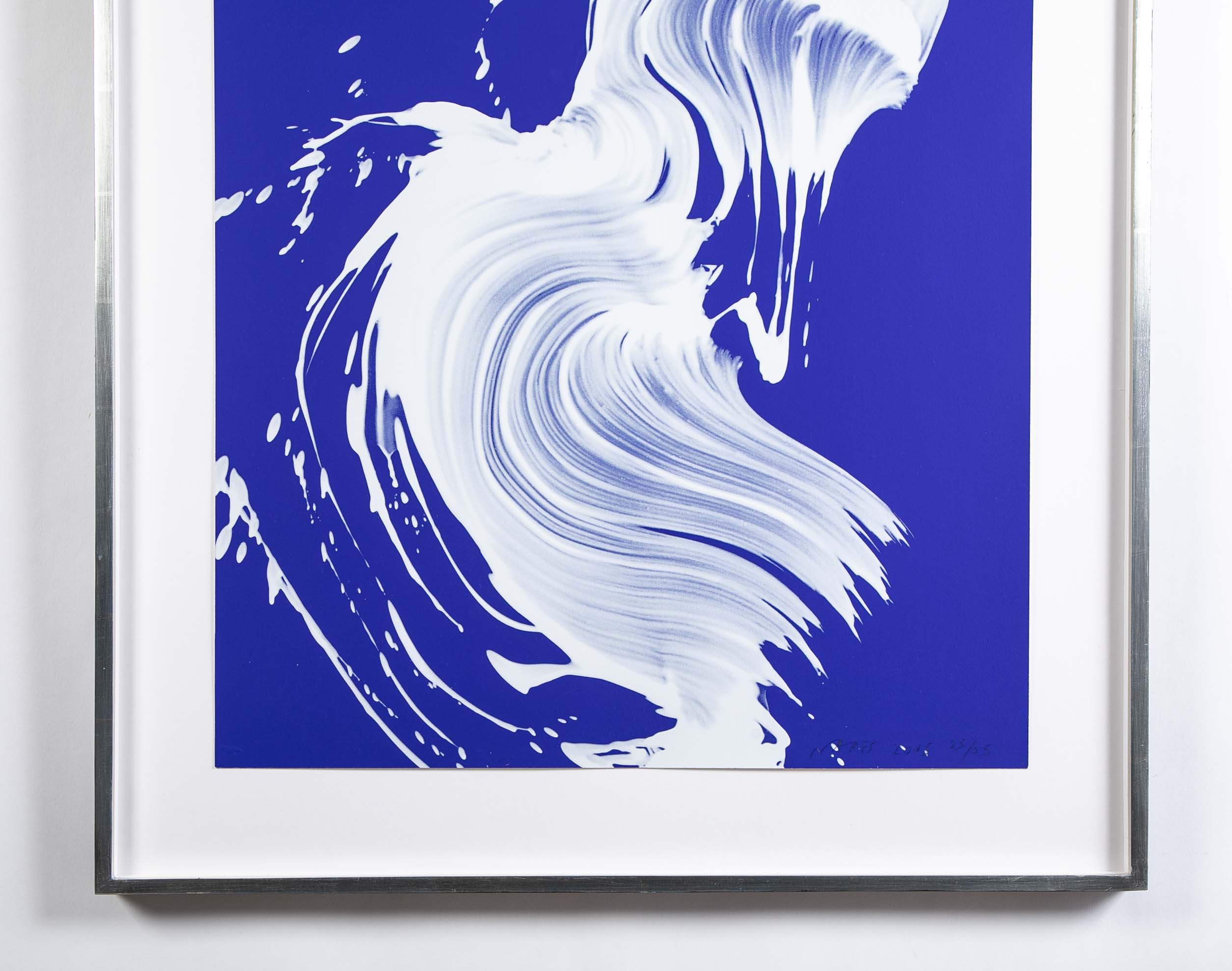 Jamie Nares Screenprint "Epigraph 3 in White & Blue"