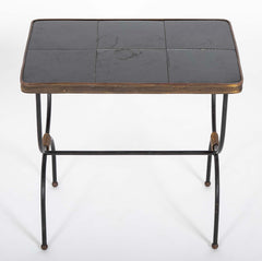Two Nesting Tables in Curule Formed Metal by Jacques Adnet