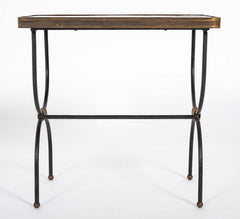 Two Nesting Tables in Curule Formed Metal by Jacques Adnet