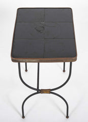 Two Nesting Tables in Curule Formed Metal by Jacques Adnet