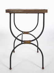 Two Nesting Tables in Curule Formed Metal by Jacques Adnet