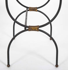 Two Nesting Tables in Curule Formed Metal by Jacques Adnet