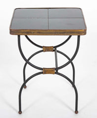 Two Nesting Tables in Curule Formed Metal by Jacques Adnet