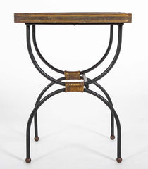 Two Nesting Tables in Curule Formed Metal by Jacques Adnet