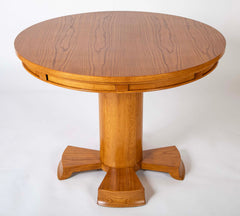 A Oak Expandable Dining Table In The Manner of Jules Leleu