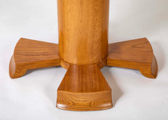 A Oak Expandable Dining Table In The Manner of Jules Leleu