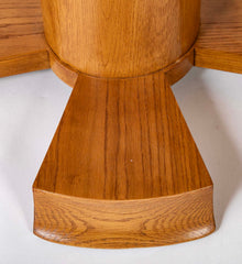 A Oak Expandable Dining Table In The Manner of Jules Leleu