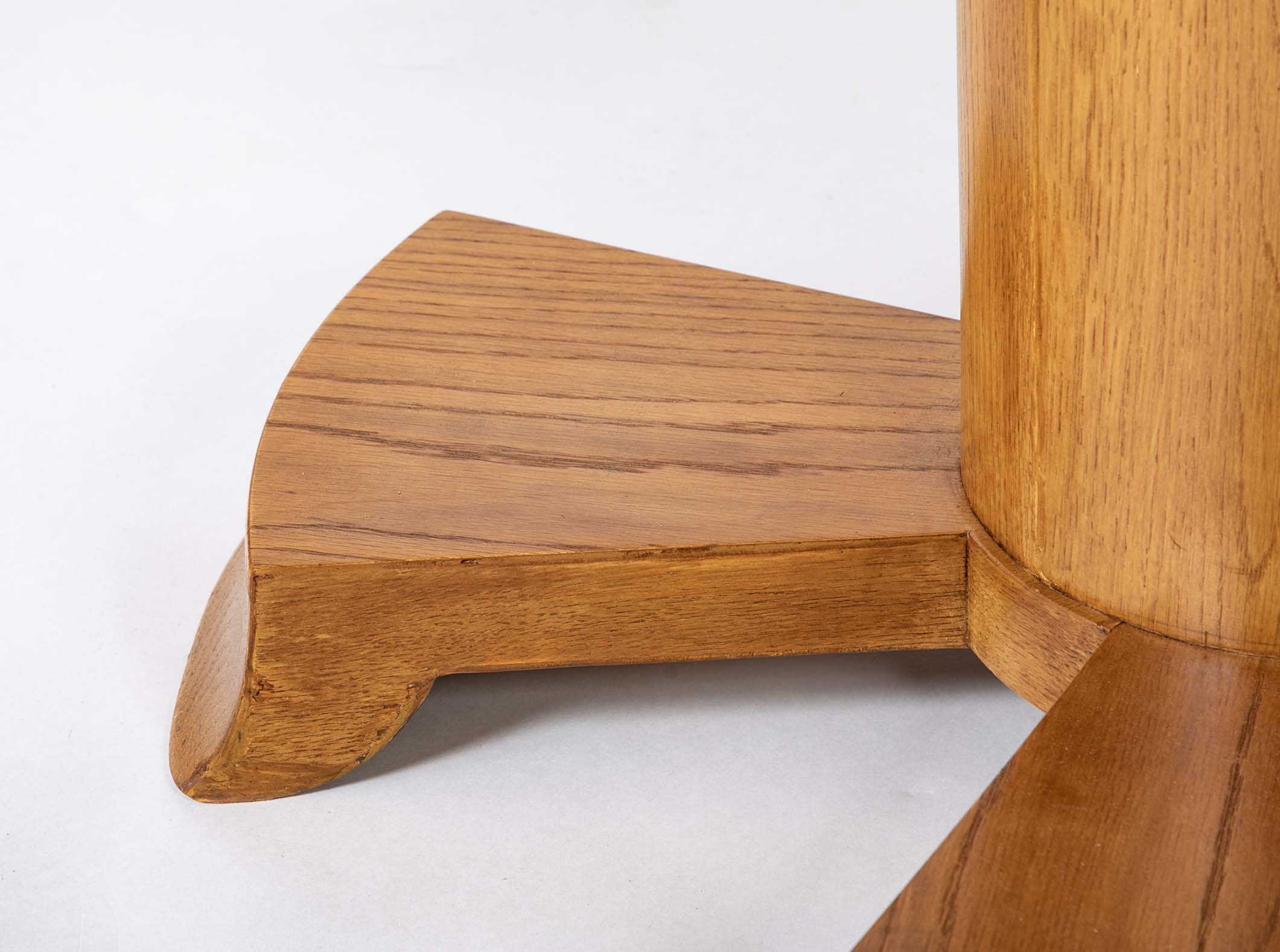 A Oak Expandable Dining Table In The Manner of Jules Leleu