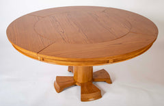 A Oak Expandable Dining Table In The Manner of Jules Leleu