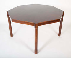 An Octagonal Walnut Table Produced by Fratelli Proserpio Italy
