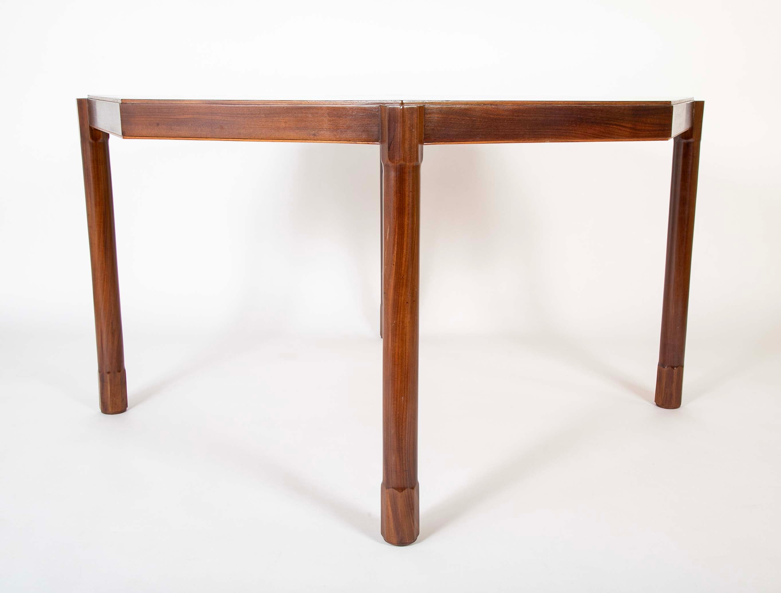 An Octagonal Walnut Table Produced by Fratelli Proserpio Italy