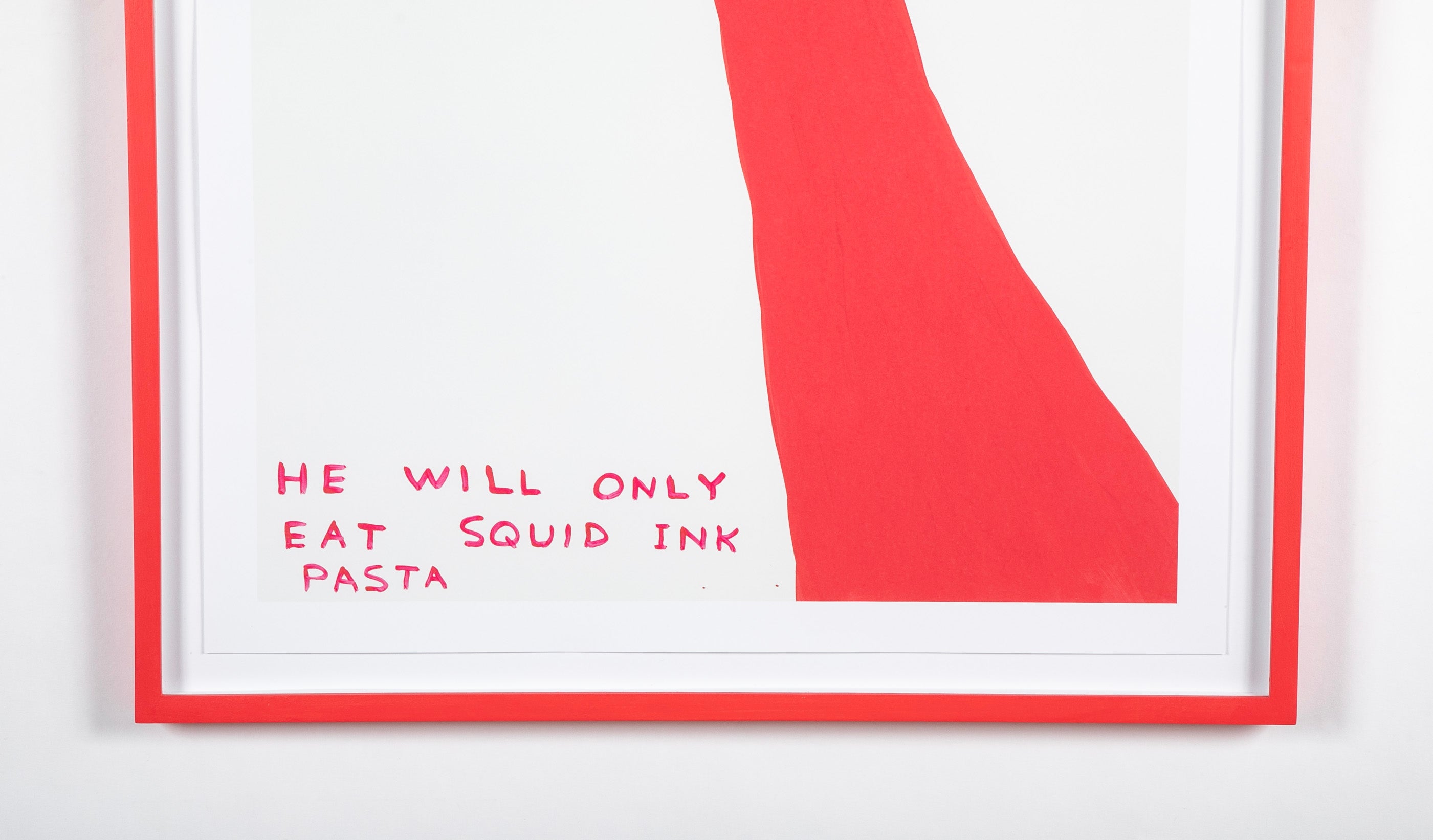 David Shrigley (b.1968) Print of Giraffe "He Will Only Eat Squid Ink Pasta"