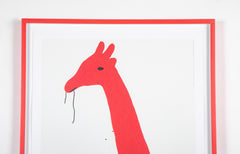 David Shrigley (b.1968) Print of Giraffe "He Will Only Eat Squid Ink Pasta"
