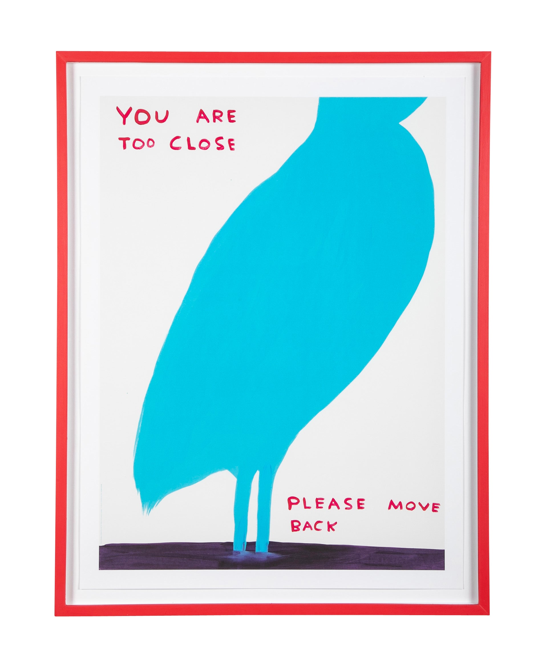David Shrigley (b.1968) Print of Blue Bird "You Are Too Close"