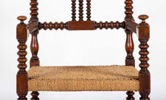 Pair of Turned Wood Arm Chairs In The Manner of Charles Du