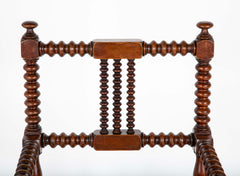 Pair of Turned Wood Arm Chairs In The Manner of Charles Du