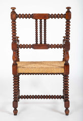 Pair of Turned Wood Arm Chairs In The Manner of Charles Du