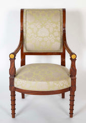 Pair of French Mahogany Frame Armchairs Attributed to Jean-Baptiste Demay