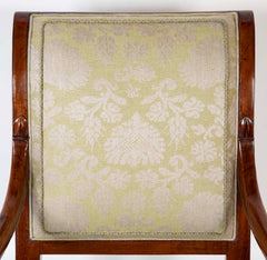 Pair of French Mahogany Frame Armchairs Attributed to Jean-Baptiste Demay