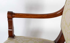 Pair of French Mahogany Frame Armchairs Attributed to Jean-Baptiste Demay