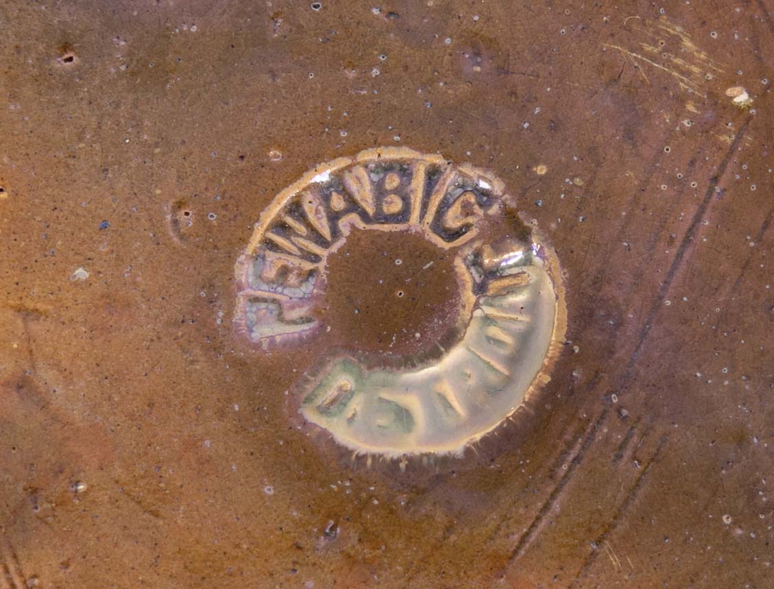 Pair of Pewabic Pottery Candle Stands with Bright Iridescent Turquoise Glaze on Earthenware