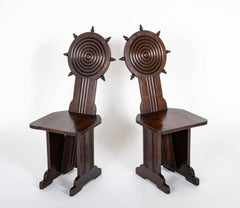 Pair of Early 20th Century Side Chairs by Charles Dudouyt for L'Abeillee