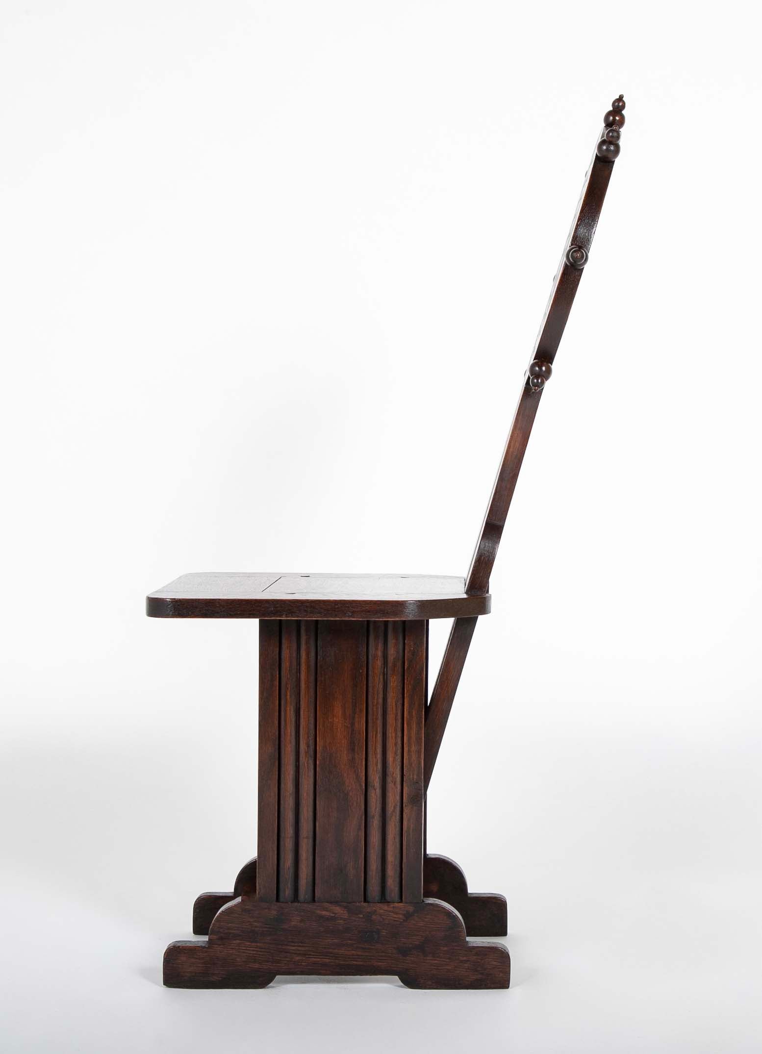 Pair of Early 20th Century Side Chairs by Charles Dudouyt for L'Abeillee