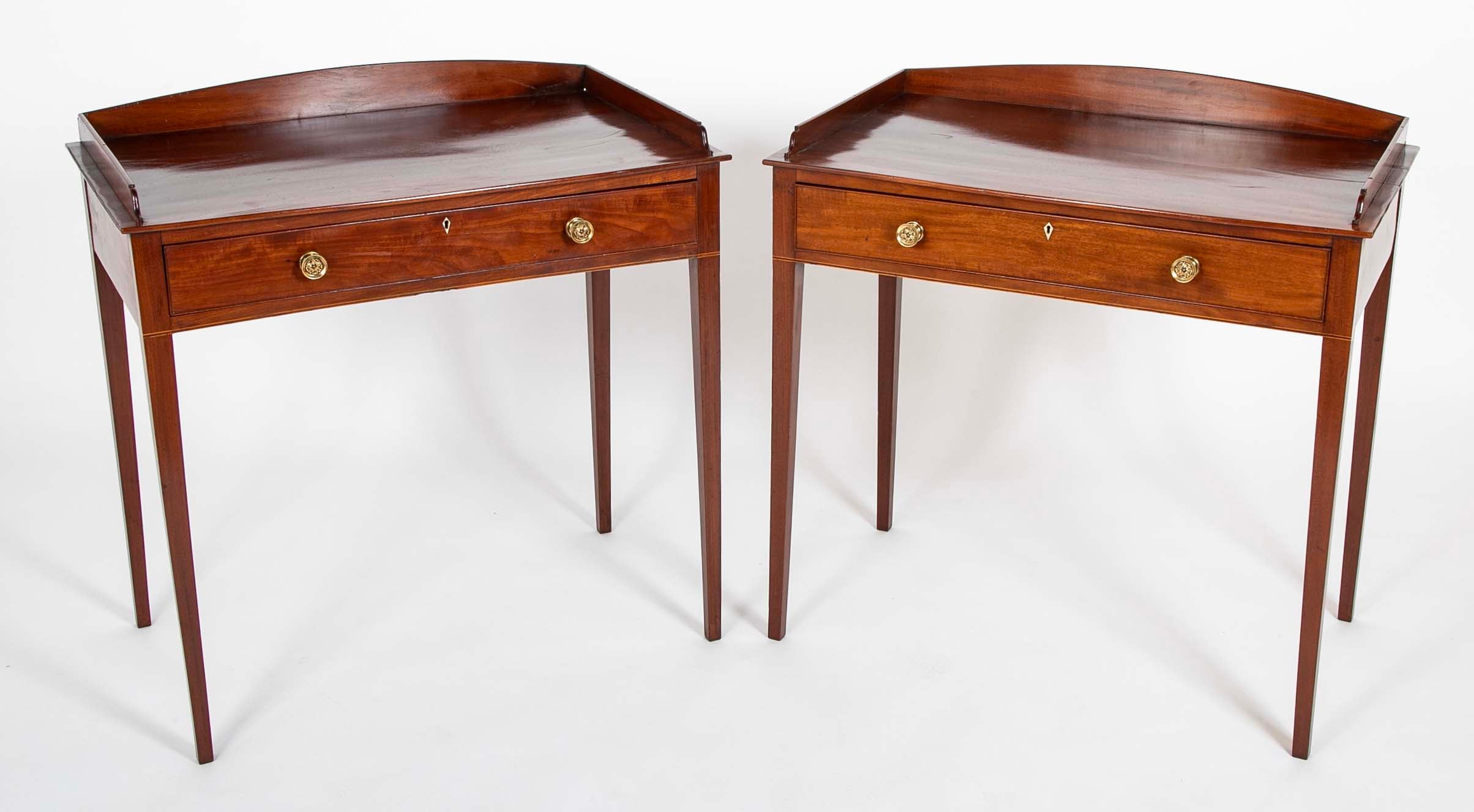 Pair of Inlaid Mahogany Federal Dressing Tables