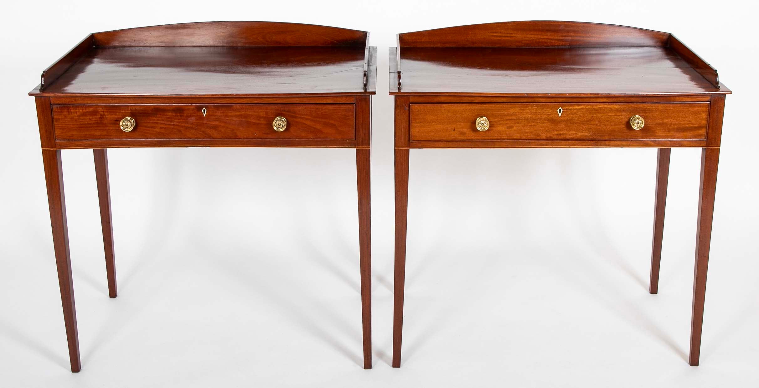 Pair of Inlaid Mahogany Federal Dressing Tables