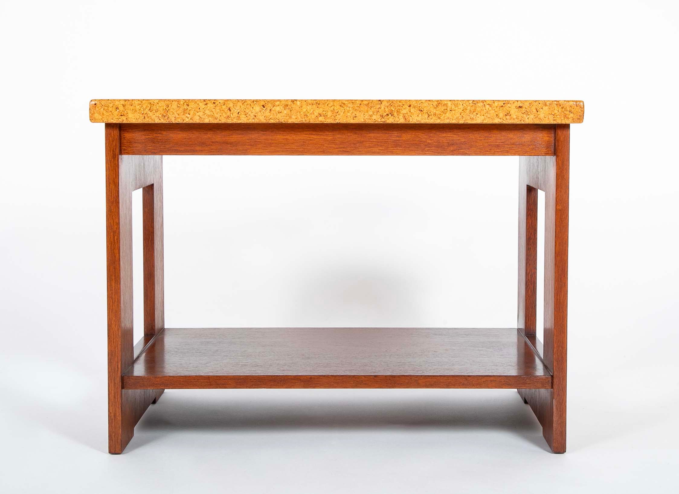 Pair of Mid-Century Cork Clad Top Side Tables by Paul Frankl