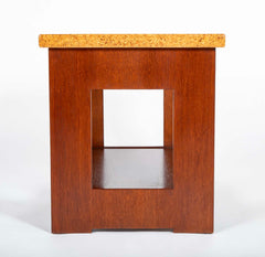 Pair of Mid-Century Cork Clad Top Side Tables by Paul Frankl