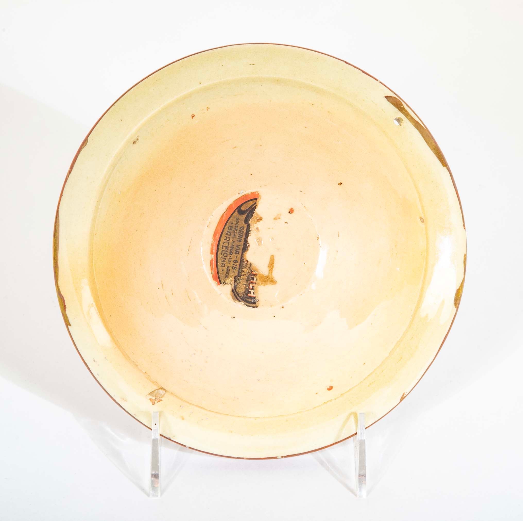 Two Copper Lustre Plates with Highly Stylized Birds