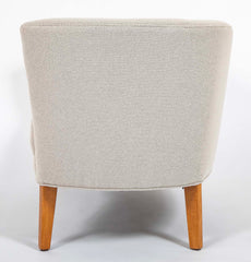 Pair of Mid-Century Danish Upholstered Loveseats on Stained Beech Legs