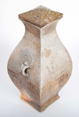 A Rare Matched Pair of Matching Greyware Chinese Fanghu Jars
