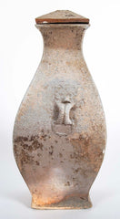 A Rare Matched Pair of Matching Greyware Chinese Fanghu Jars