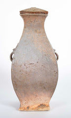 A Rare Matched Pair of Matching Greyware Chinese Fanghu Jars