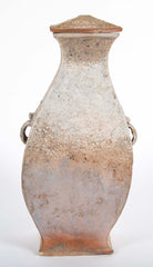 A Rare Matched Pair of Matching Greyware Chinese Fanghu Jars