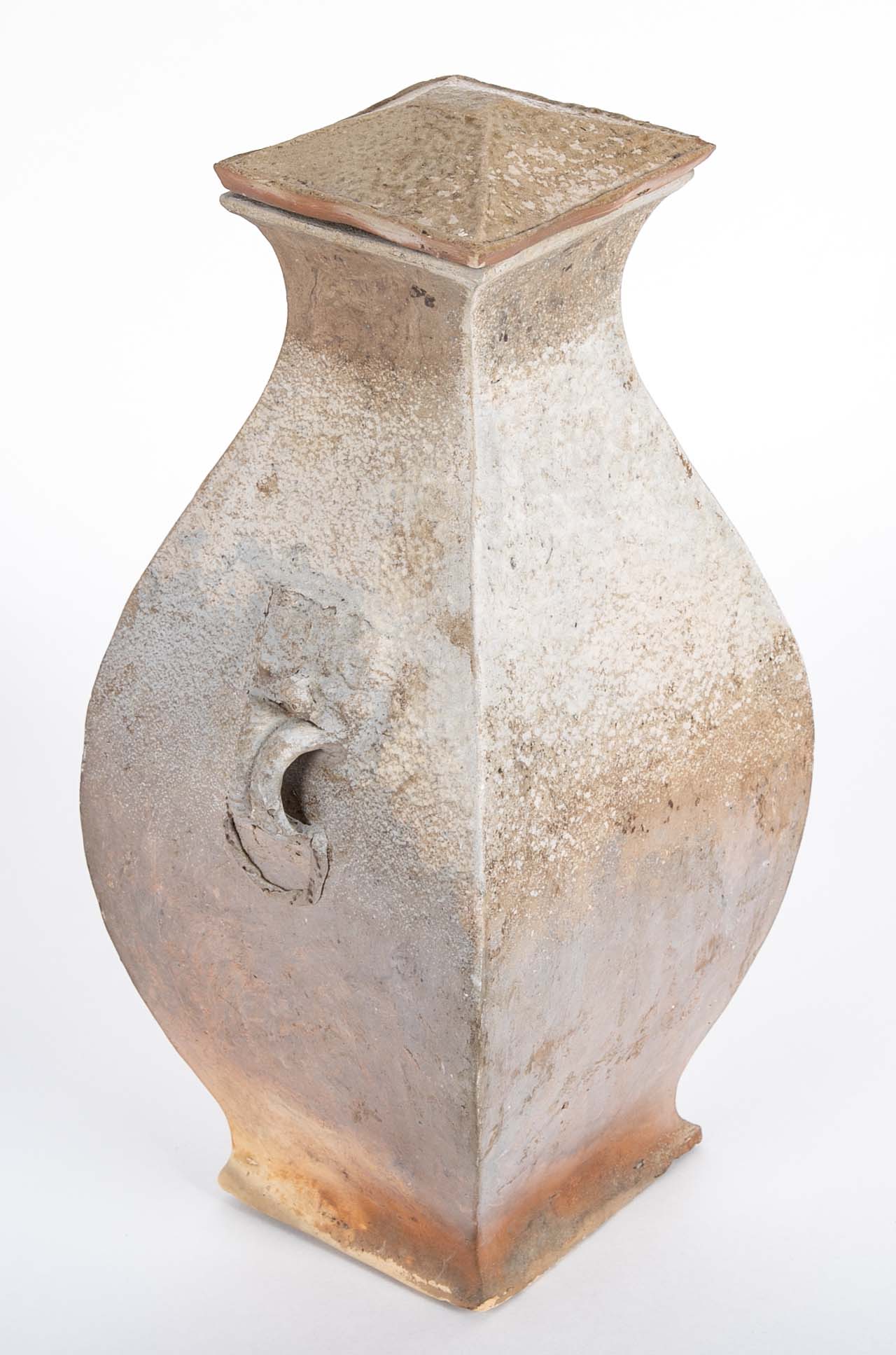 A Rare Matched Pair of Matching Greyware Chinese Fanghu Jars