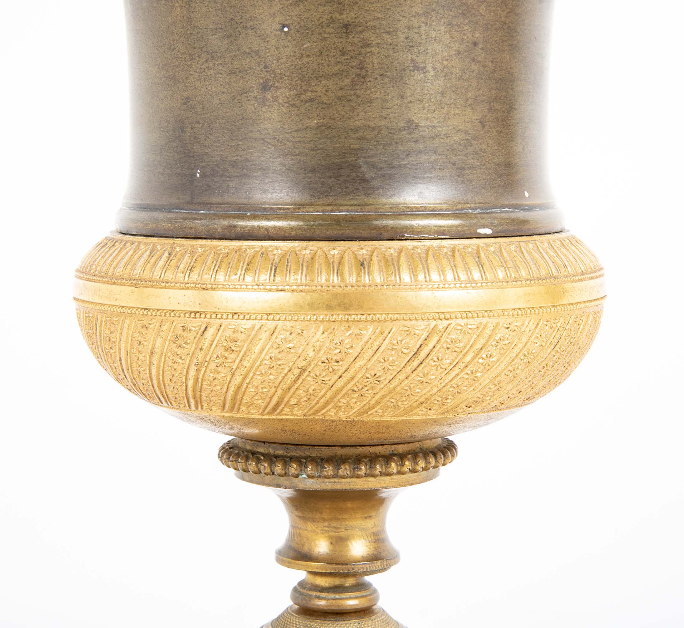 Pair of Ormolu Bronze Vases in Classical Form