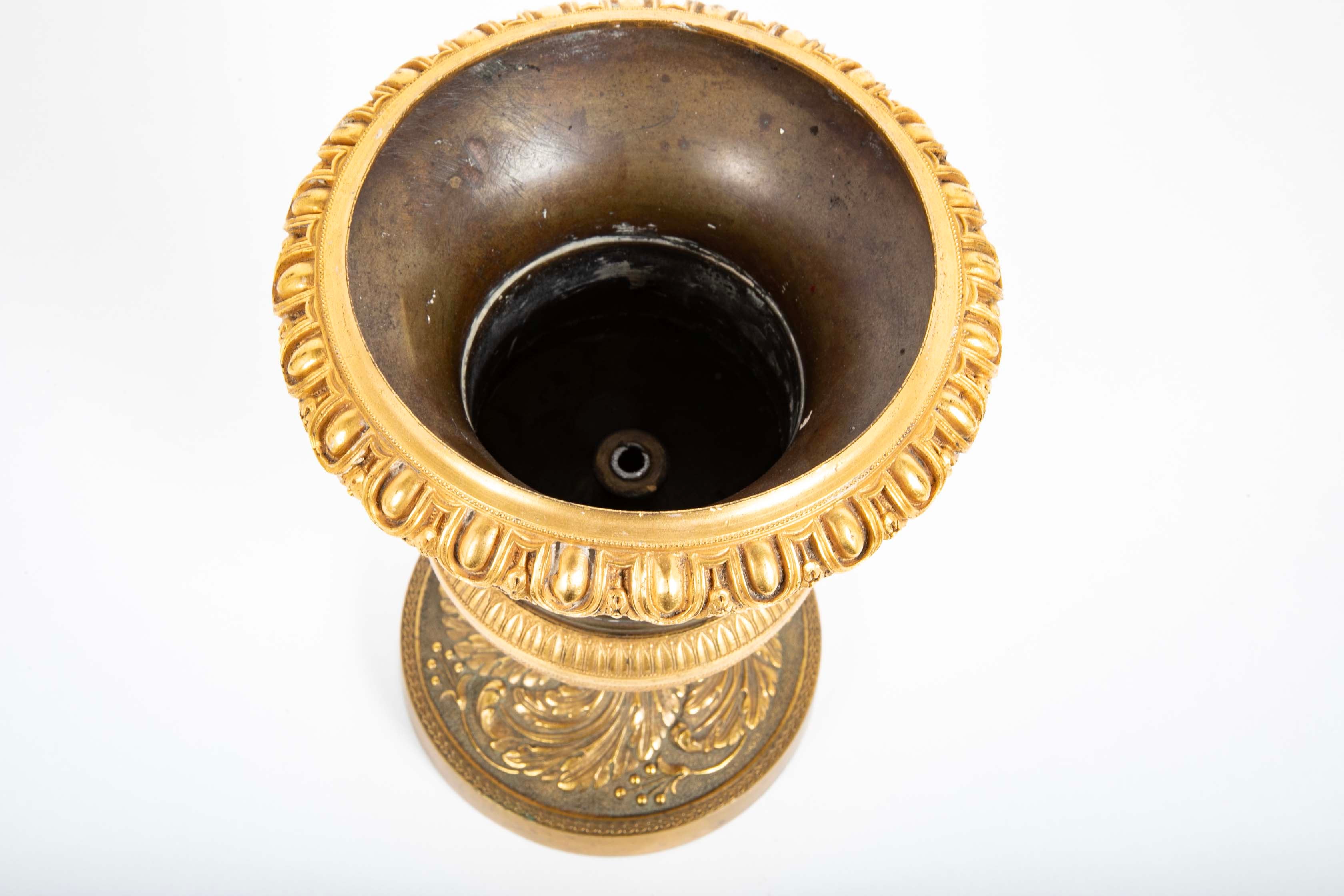 Pair of Ormolu Bronze Vases in Classical Form