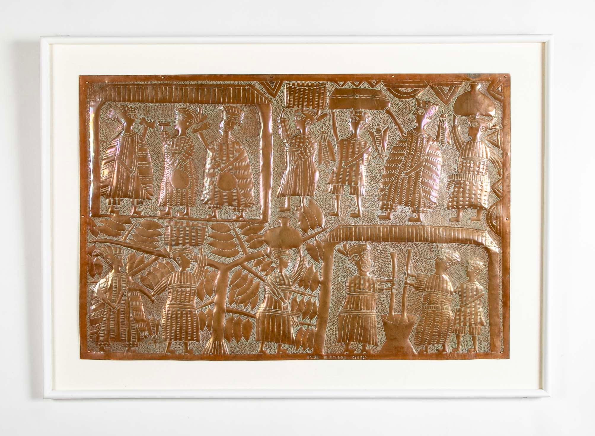 Repousse Copper "Osogbo Panel" by Nigerian Artist Asiru Olatunde